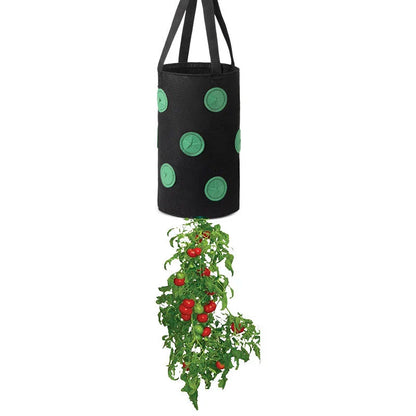 Breathable fabric vertical planter bag with 13 holes for easy plant monitoring and harvesting