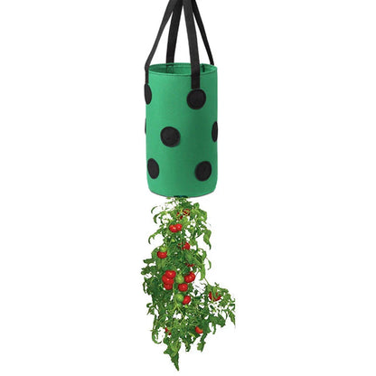 Breathable fabric vertical planter bag with 13 holes for easy plant monitoring and harvesting