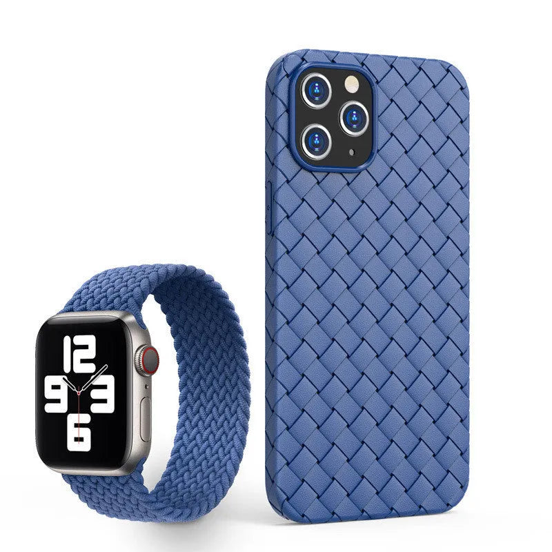 Woven breathable soft TPU iPhone case in multiple solid colours