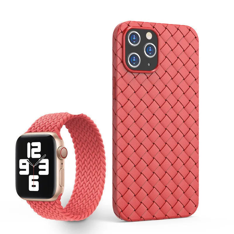 Woven breathable soft TPU iPhone case in multiple solid colours