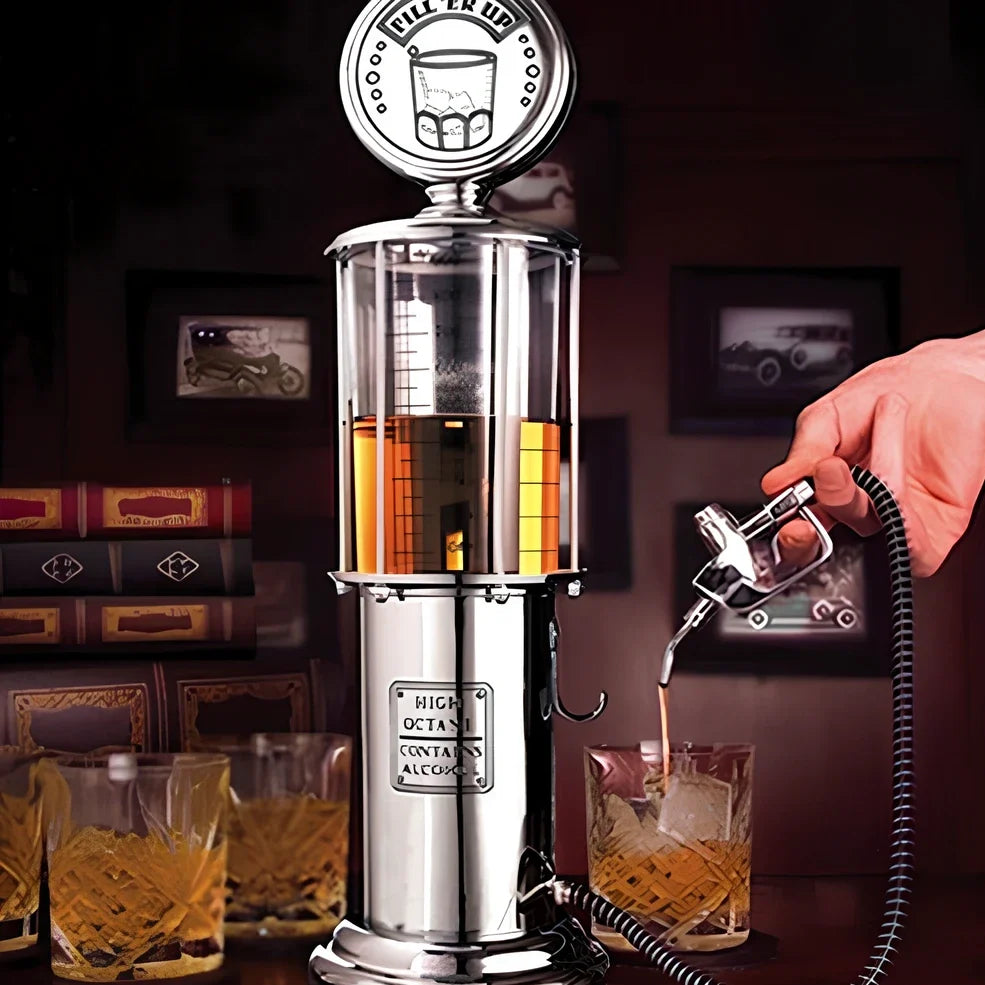 Chrome beverage dispenser with 1000cc capacity on 11.5cm square base