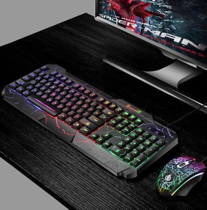 Wired USB keyboard and mouse set with backlight and 2400dpi optical mouse in SET1 or SET2 colour