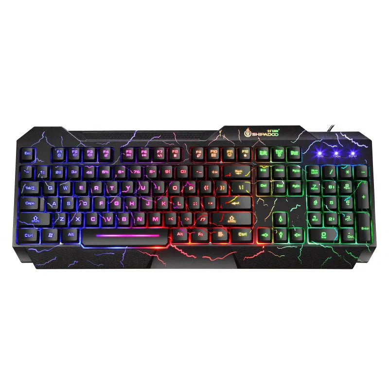 Wired USB keyboard and mouse set with backlight and 2400dpi optical mouse in SET1 or SET2 colour
