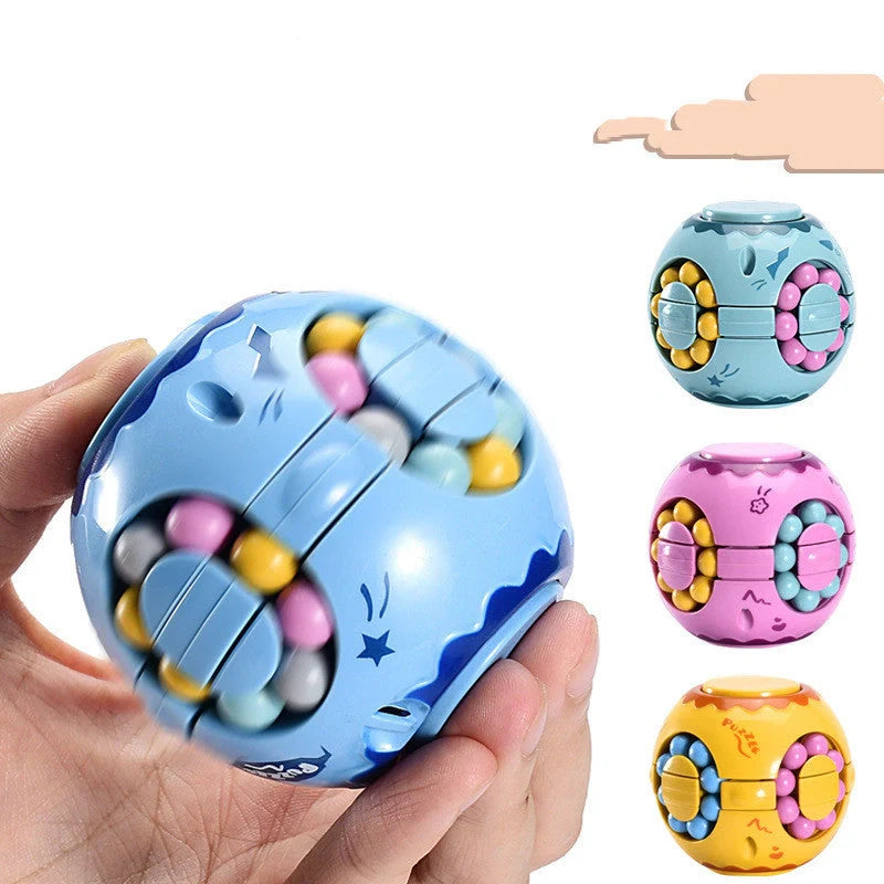 Interactive Magic Bean Toy with rotating colorful beads for stress relief and brain development