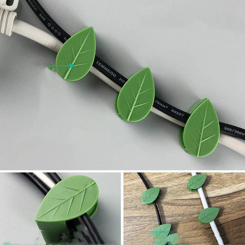 Adjustable leaf-shaped plant clips made of eco-friendly ABS resin material for supporting climbing vines and greenery