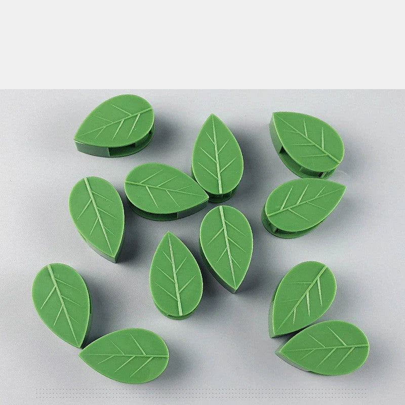 Adjustable leaf-shaped plant clips made of eco-friendly ABS resin material for supporting climbing vines and greenery