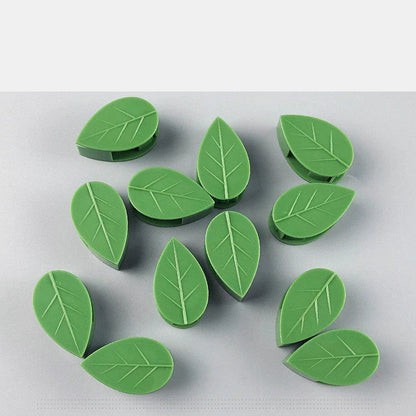 Adjustable leaf-shaped plant clips made of eco-friendly ABS resin material for supporting climbing vines and greenery