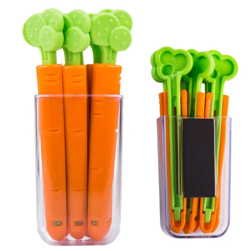 Moisture-Proof Carrot Shaped Bag Clips for Sealing and Organizing Food Bags