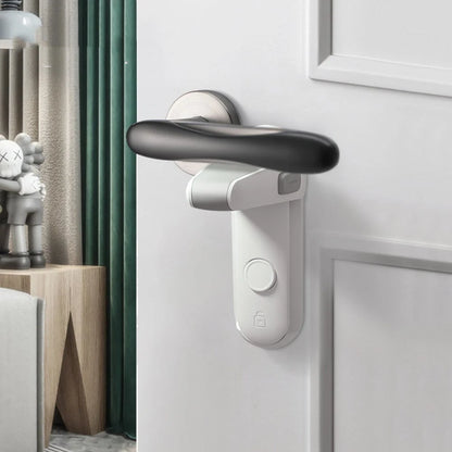 Children's safety door lever lock in enamel gray, easy to install and remove