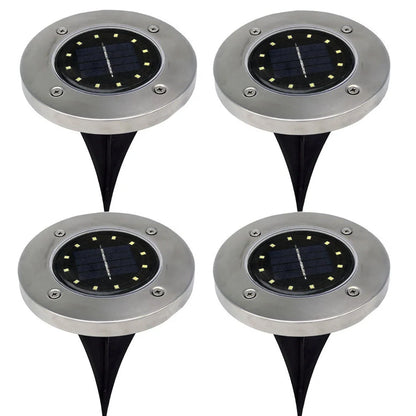 12 LED solar underground lawn light with 12x12x14cm dimensions and IP65 waterproof rating