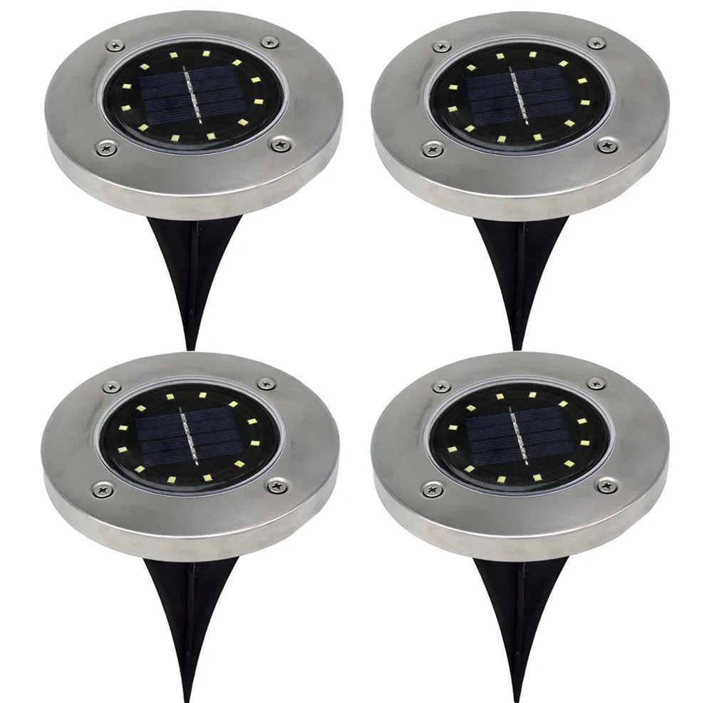 12 LED solar underground lawn light with 12x12x14cm dimensions and IP65 waterproof rating