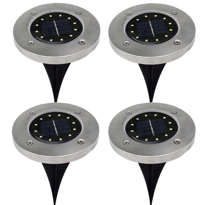 12 LED solar underground lawn light with 12x12x14cm dimensions and IP65 waterproof rating