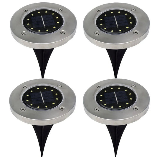 12 LED solar underground lawn light with 12x12x14cm dimensions and IP65 waterproof rating