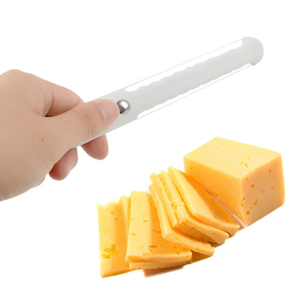 White plastic butter knife measuring 22.6cm long with modern simple design for food preparation
