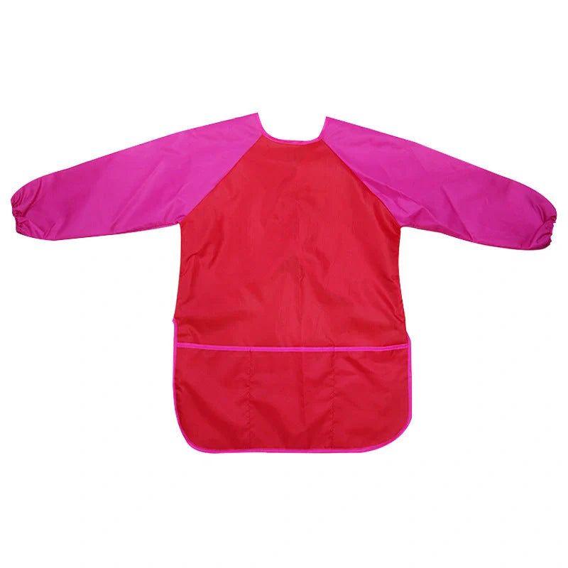 Children's waterproof painting apron with long sleeves in various colors