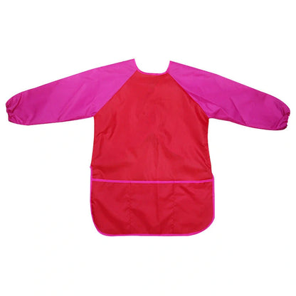 Children's waterproof painting apron with long sleeves in various colors