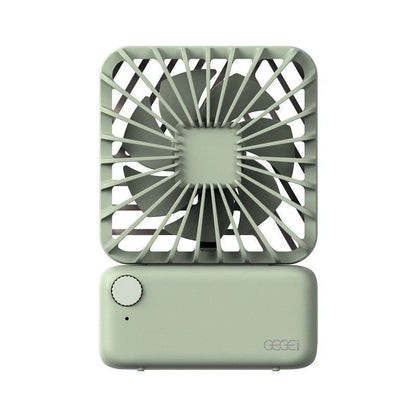 Square Pocket Mini Fan in pink, blue, and green with 3 wind levels and 800 mAh battery