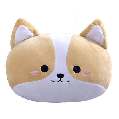 Corgi Shiba Inu cartoon car pillow in headrest U pillow and lumbar pillow styles with polyester cover and cotton filling