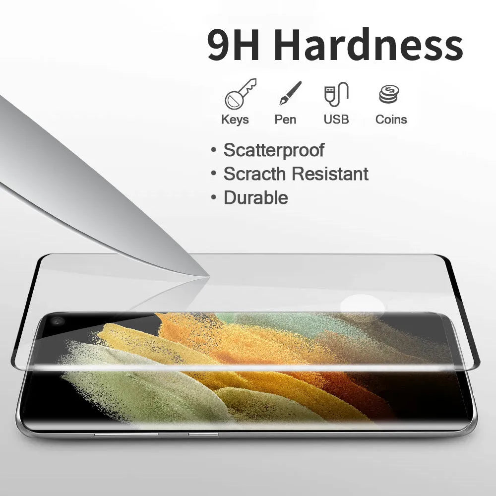 Samsung Galaxy S21 Ultra tempered glass screen protector for curved edge display