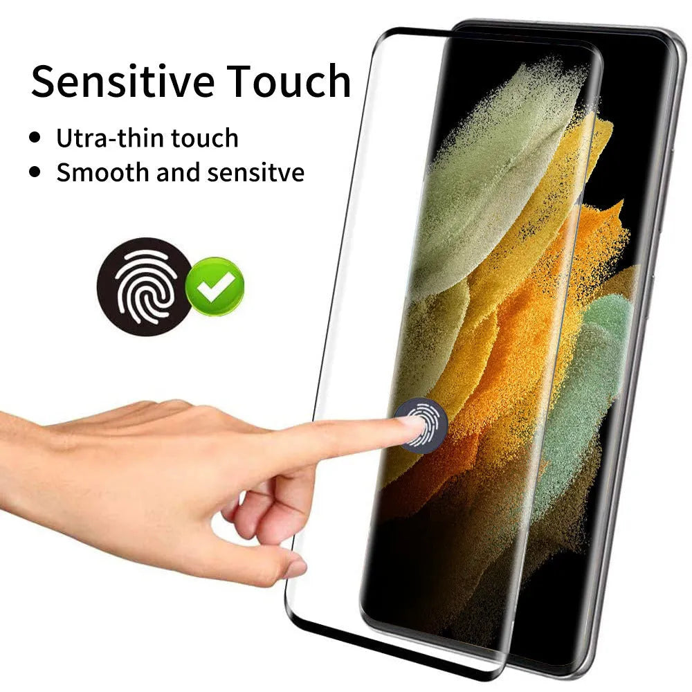 Samsung Galaxy S21 Ultra tempered glass screen protector for curved edge display