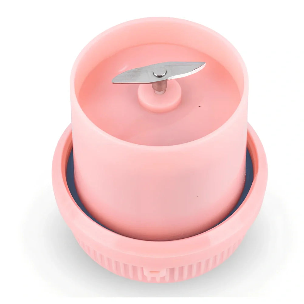 Pink portable USB blender with 400ml container, 37W motor, and 300ml juice capacity