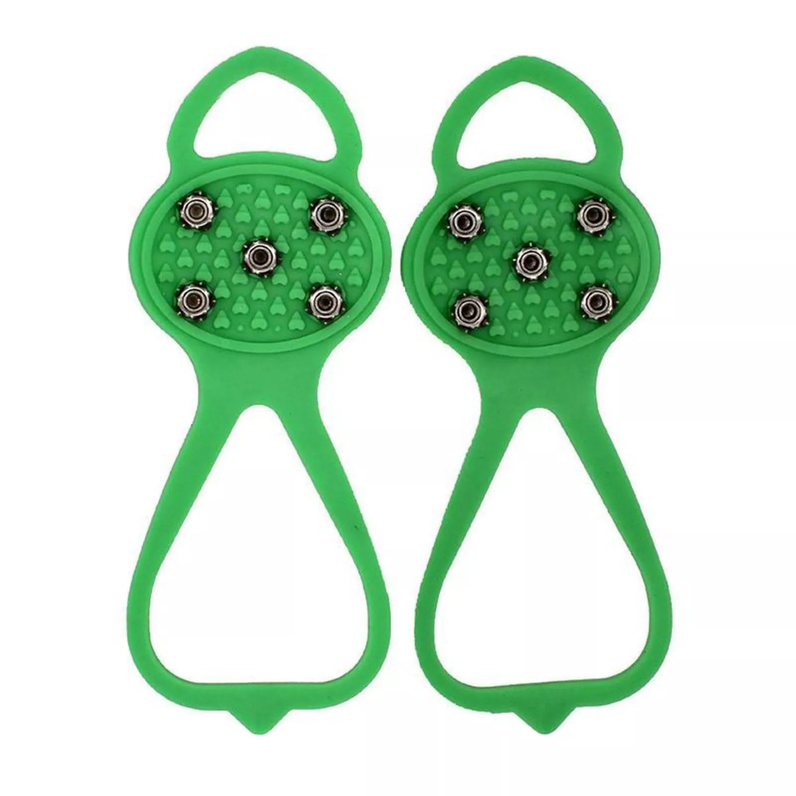 Unisex 5-toothed ice grippers for shoes, featuring durable rubber and steel teeth for superior traction on ice and snow.
