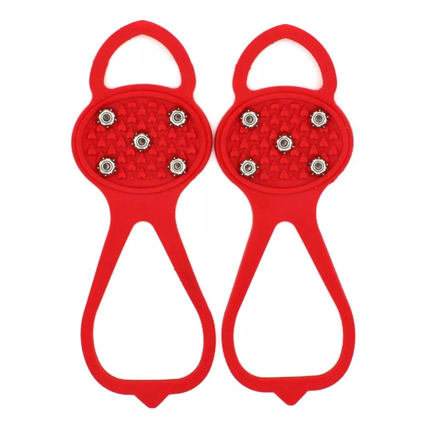 Unisex 5-toothed ice grippers for shoes, featuring durable rubber and steel teeth for superior traction on ice and snow.