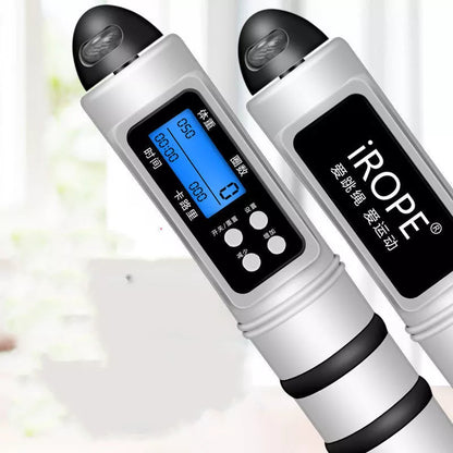 Digital Counting Skipping Rope with white handles and built-in jump counter