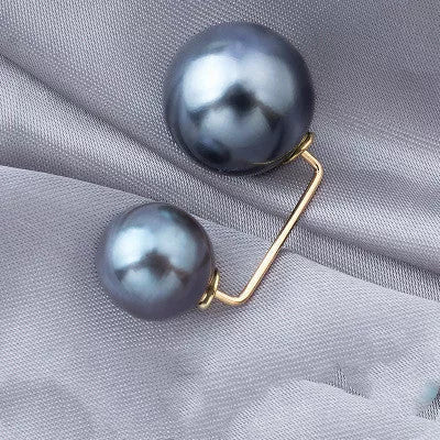 Copper bow tie brooch with pearl detail for skirt waist