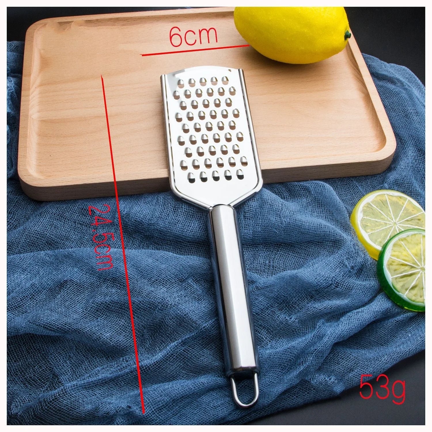 Stainless steel kitchen grater set with four grating options for cheese, vegetables, and ginger