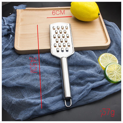 Stainless steel kitchen grater set with four grating options for cheese, vegetables, and ginger