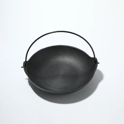 Cast Iron Japanese Shouxi Hanging Pot with fir wood lid for even cooking and flavor retention