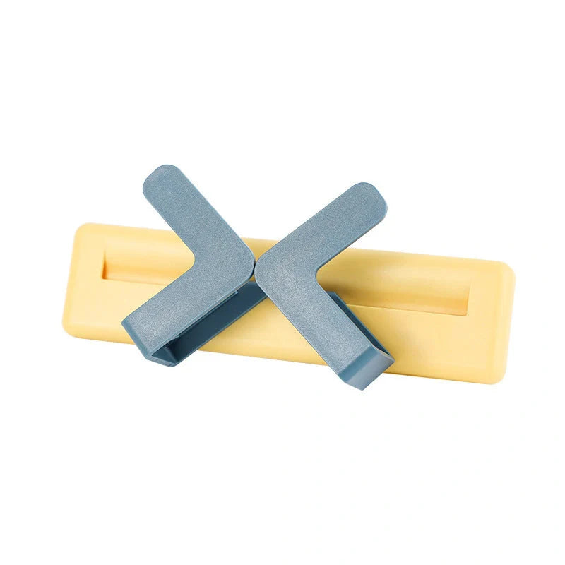 Durable ABS wall shelf for cutting boards and kitchen utensils in white, yellow, and green