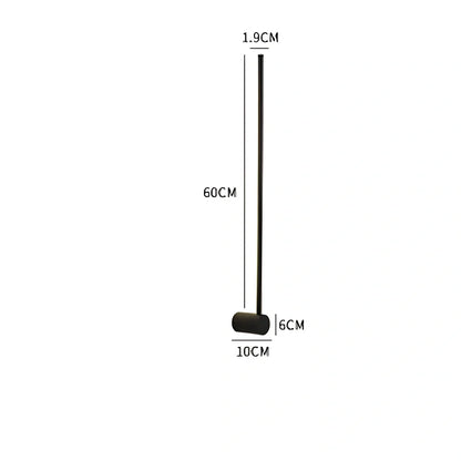 Black 60cm linear LED bathroom mirror lamp with acrylic shade mounted above bathroom mirror