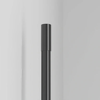 Black 60cm linear LED bathroom mirror lamp with acrylic shade mounted above bathroom mirror