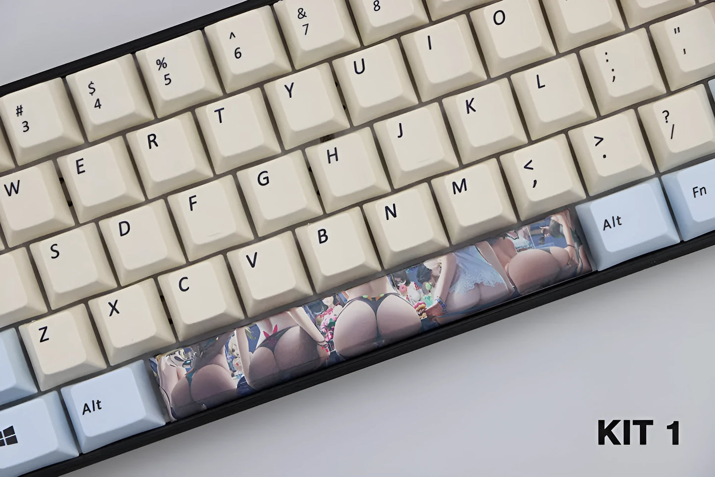 Single PBT plastic 6.25U spacebar keycap for mechanical keyboards in a selected colour