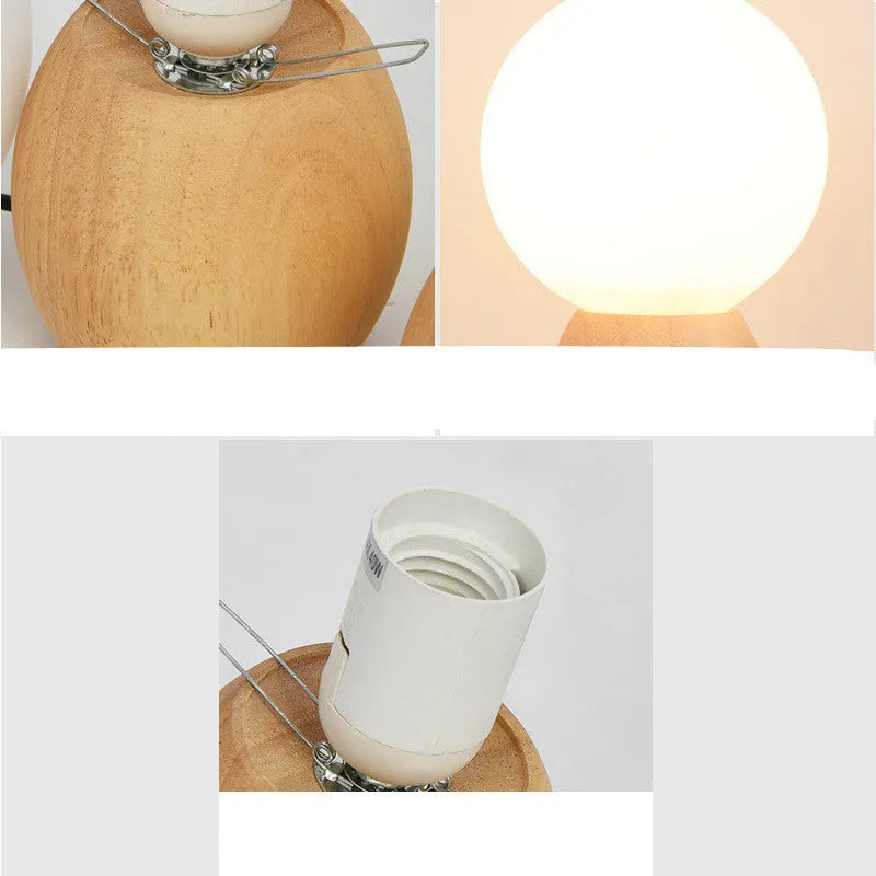 Large glass table lamp with LED light source, available in white or warm colour options with 12W or 5W power settings, featuring push-button switch control and socket power supply for bedside, study, or dormitory room use with Nordic style design