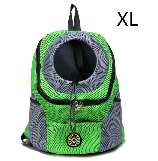 Versatile pet carrier backpack with breathable mesh and Oxford fabric construction, accommodating pets up to 26 lbs for travel and outdoor adventures.