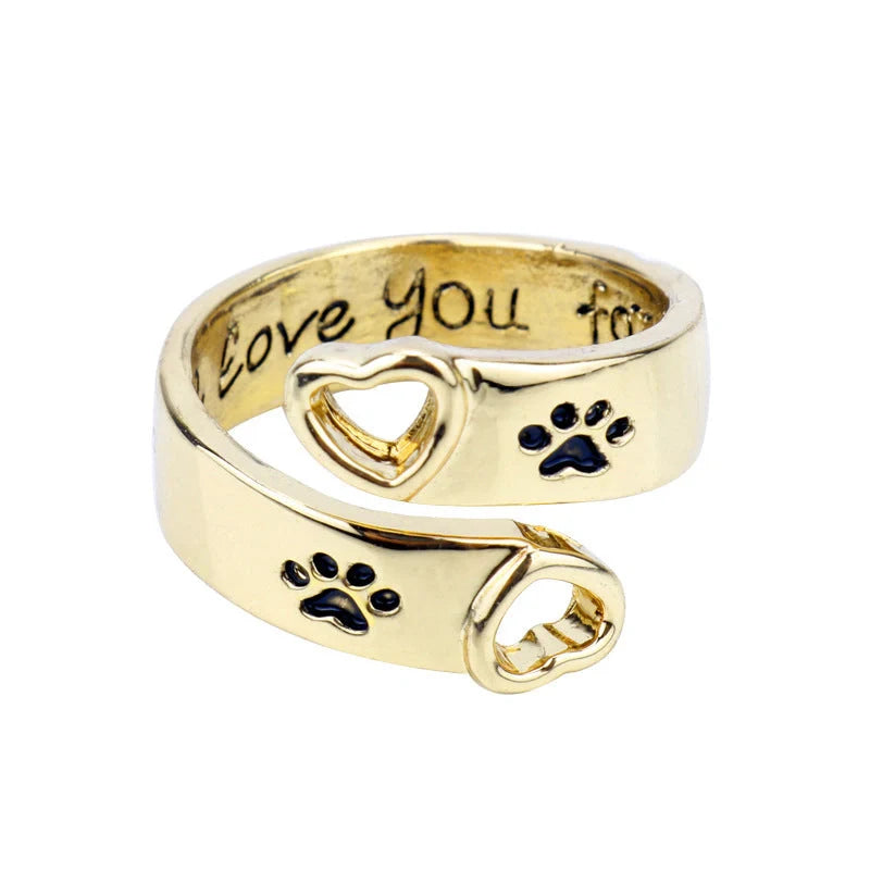 Elegant Dog Claw Ring with Adjustable Opening - Fashionable Accessory for Dog Lovers
