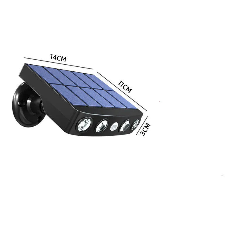 Black induction security wall lamp with sensor for garden villa outdoor lighting