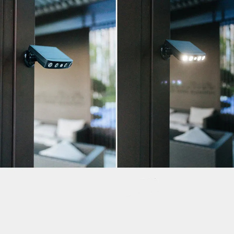 Black induction security wall lamp with sensor for garden villa outdoor lighting