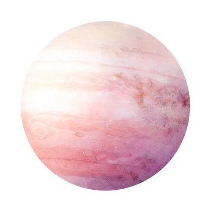 Square natural rubber mouse pad with planet pattern, 220mm dimensions, silk cloth backing