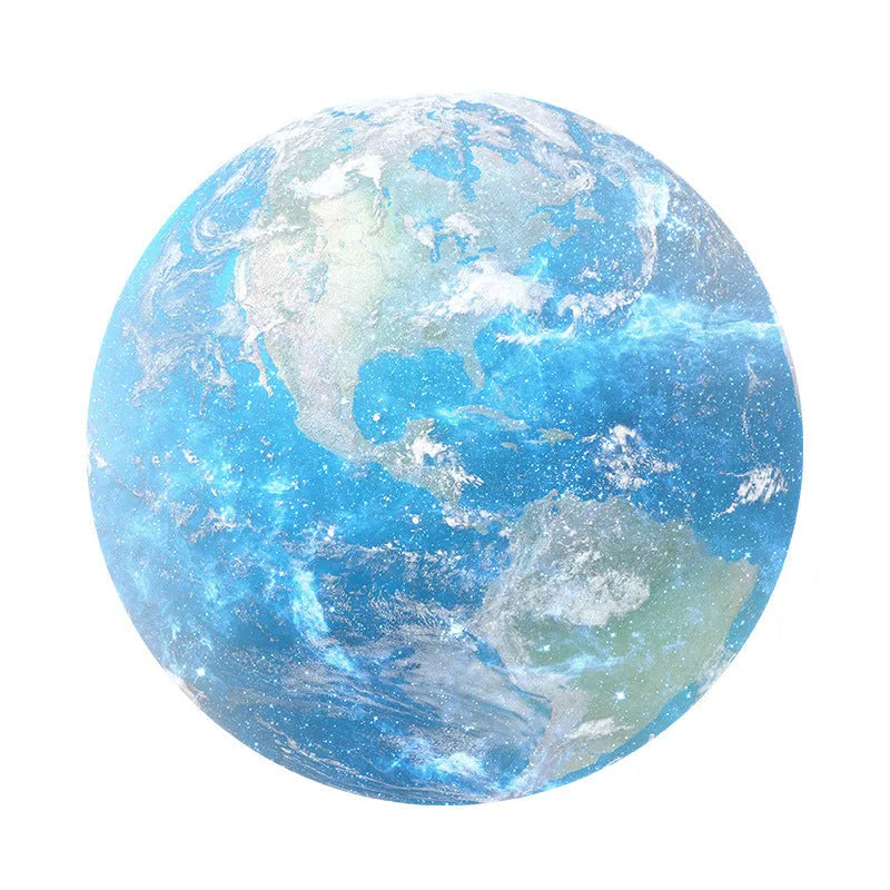 Square natural rubber mouse pad with planet pattern, 220mm dimensions, silk cloth backing