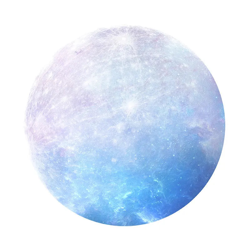 Square natural rubber mouse pad with planet pattern, 220mm dimensions, silk cloth backing