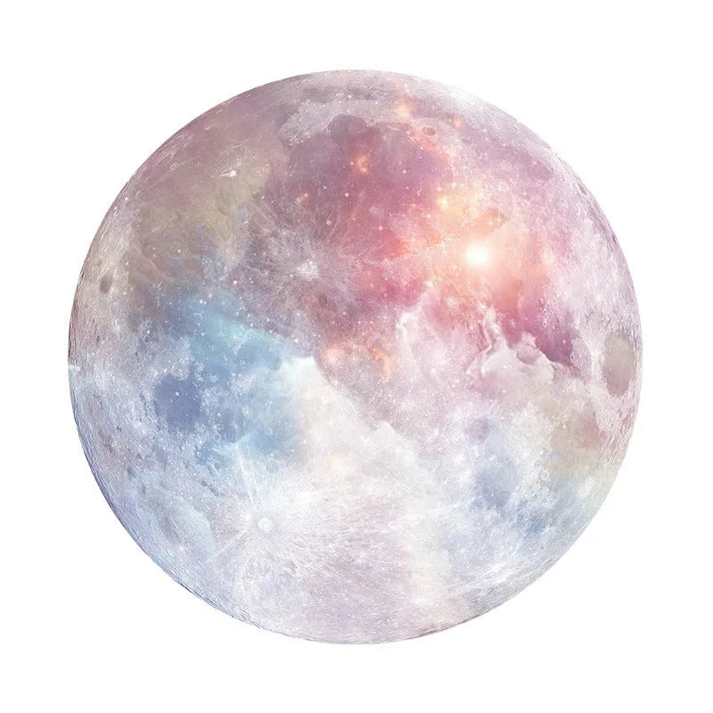 Square natural rubber mouse pad with planet pattern, 220mm dimensions, silk cloth backing