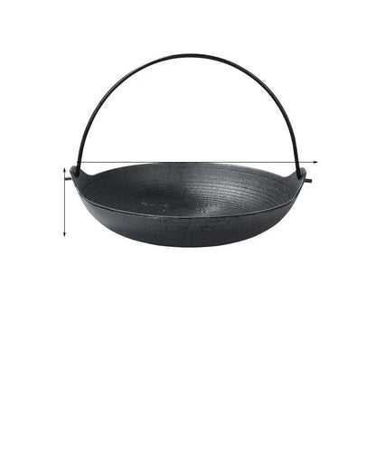 Cast Iron Japanese Shouxi Hanging Pot with fir wood lid for even cooking and flavor retention