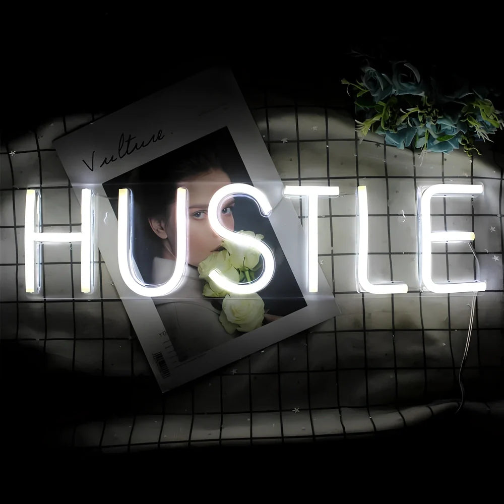 HUSTLE transparent back panel USB neon light measuring 500x125mm with 100000 LM output