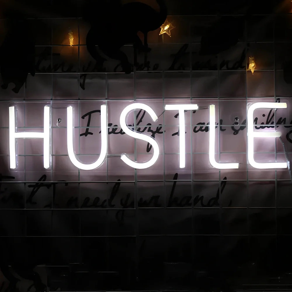 HUSTLE transparent back panel USB neon light measuring 500x125mm with 100000 LM output