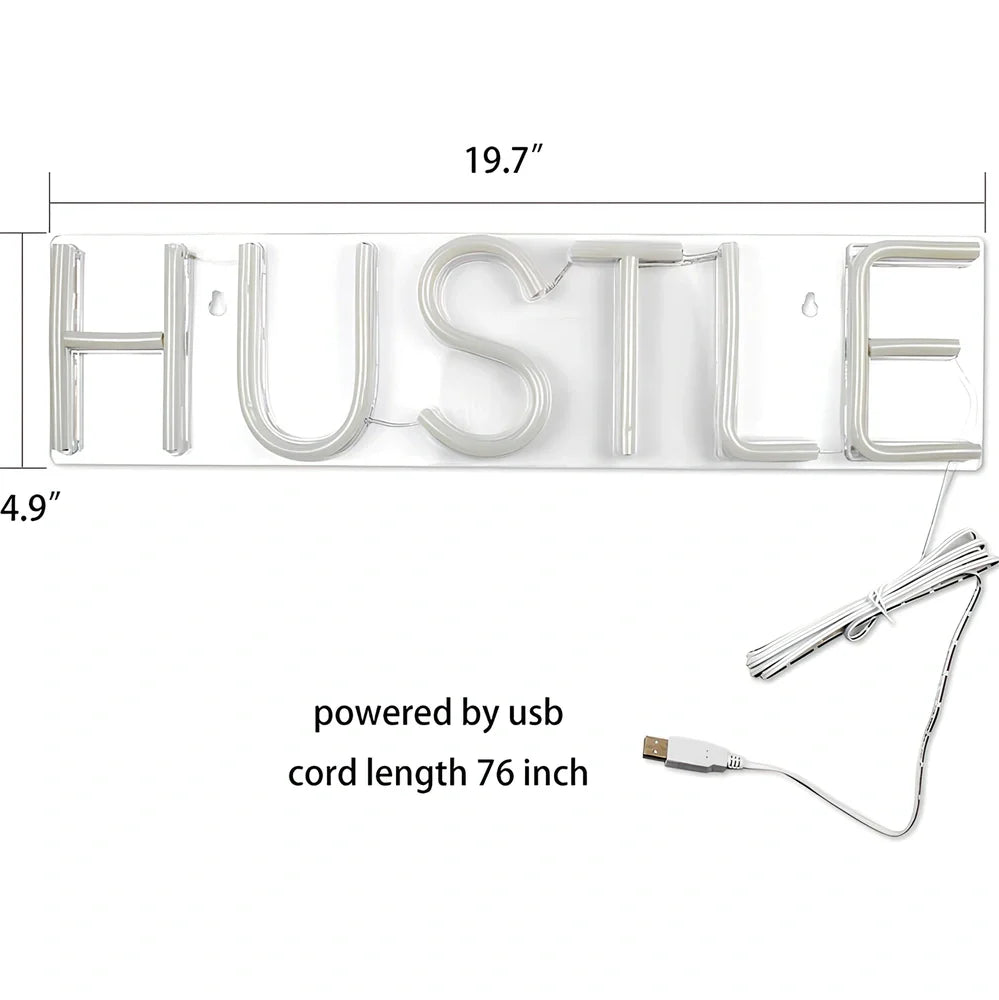 HUSTLE transparent back panel USB neon light measuring 500x125mm with 100000 LM output