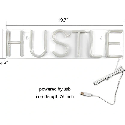 HUSTLE transparent back panel USB neon light measuring 500x125mm with 100000 LM output